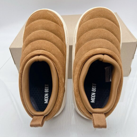 Moon Boot Park Soft Suede Slip On logo-print Sneakers Womens US 7 COGNAC - Picture 12 of 14